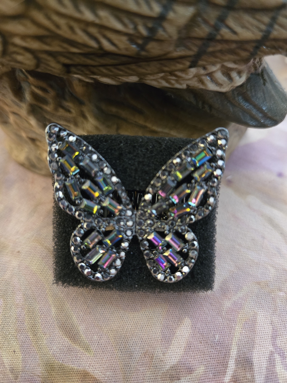 Iridescent Crystal Butterfly Ring - Women Jewelry